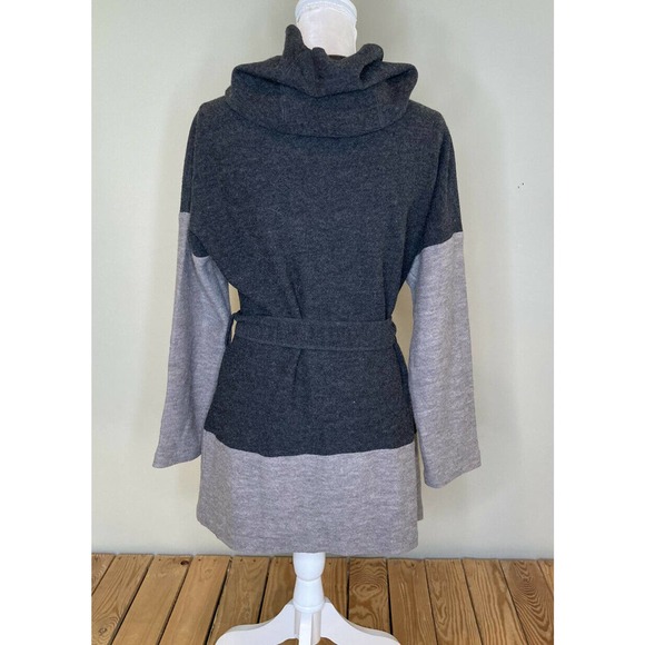 Parahrase Belted Wool Hooded Cardigan Sweater M - Picture 2 of 10